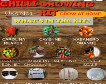 Chilli Growing Kit, Six Varieties to Grow at Home, Plus all the Kit Needed,