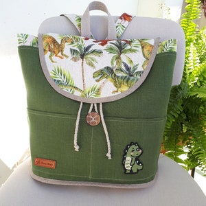 Sac à dos préscolaire, sac à dos pour tout-petit, sac à dos pour la maternelle, sac à dos pour enfants, sac à dos en lin