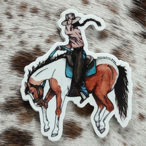 Decalcomania della ragazza del cavallo e del cowboy dell&#39;acquerello
