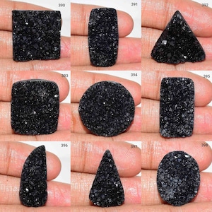 Dazzling top Grade Natural Black agate Sugar Druzy cabochon, Gemstone, Black agate jewelry, Black agate, Multi Jewelry Making Stone,