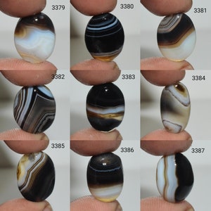 Dazzling Black Banded Agate Gemstone, Natural Banded Agate Cabochon, Banded Agate, Loose Gemstone For Making Jewelry Banded Agate,