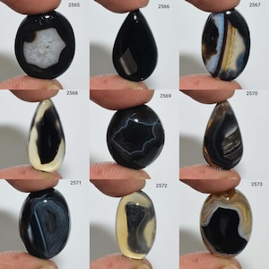 Fantastic Black Banded Agate Gemstone, Natural Banded Agate Cabochon, Use jewelry Banded Agate, Banded Agate, In Low price Agate Cabochons