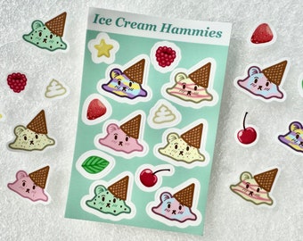 Ice Cream Hammies - Vinyl Sticker Sheet