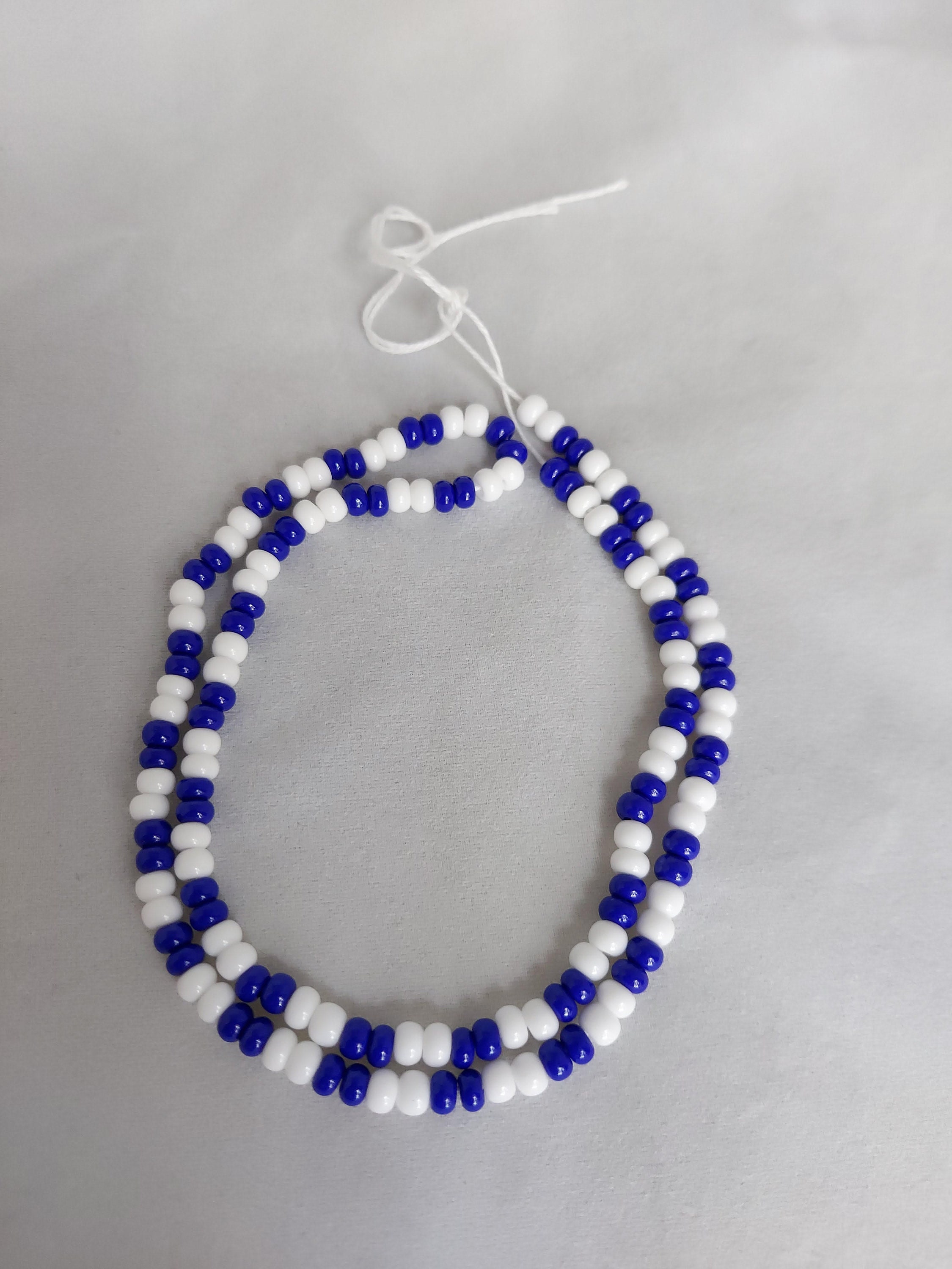 Blue and white online beads