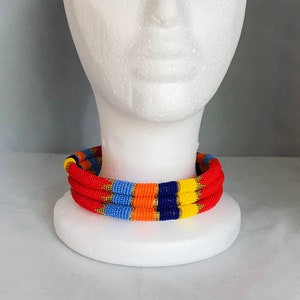 Triple band Beaded Zulu Choker. Tribal choker.