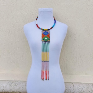 Beaded Zulu necklace. Tribal necklace for women