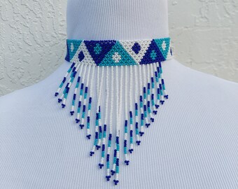 Tassel Beaded Zulu Choker. Tribal tassel headband