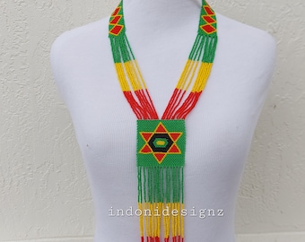 Zulu kralen Rasta ketting. Tribal ketting voor mannen en vrouwen