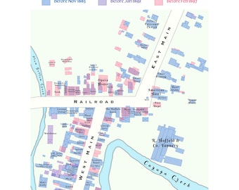 Historic Lancaster New York Growth Map | Handmade Collage of 1800s–1900s Maps | Luxury Wall Art