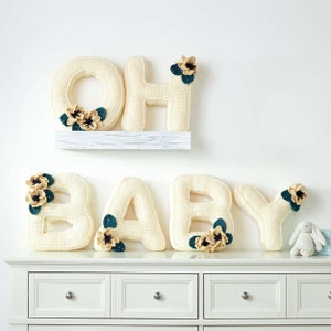 Letter Pillow • Custom • Yarn Letter • Crochet • Initial • Newborn Nursery • Baby Shower Gift • Yarn Pillow • Photo Prop • Wedding Decor