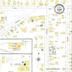 1904 Alden, New York Vintage Karte Print – Historische Vogelperspektive