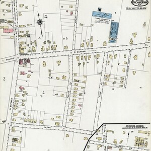 Orchard Park New York 1920 - Impression de carte historique de l'ouest de l'État de New York