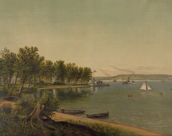 Embarcadero del lago Chautauqua, 1878, Impresión histórica del parque Miller