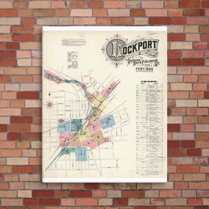 1886 Lockport, New York Vintage Landkarte Print – Historische Vogelperspektive