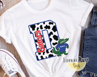 Dickinson Gators Team Spirit Shirts, Cow Print School Shirts, Bleached Options, Plus Size Shirt