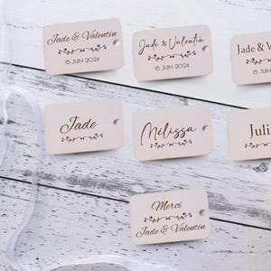 Étiquettes personnalisées Mariage Bois / Étiquettes de Faveur de Mariage / Étiquettes Marque Place Prénom /  Étiquettes Remerciements