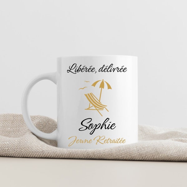 Tasse Retraite personnalisée / Mugs céramique personnalisés / Départ à la retraite / Cadeau Retraite / Cadeau départ / Cadeau Original