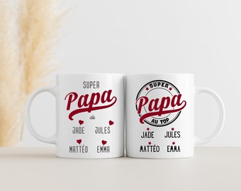 Tasse personnalisée / Mugs en céramique personnalisés / Papa d'Amour / Super Papa / Fête des Pères / Fête des Papas / Cadeau Noël Papa