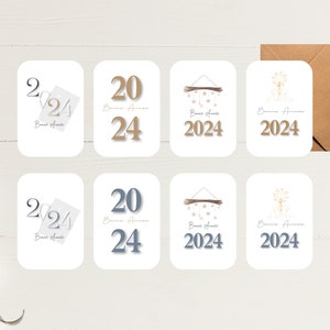 Carte Bonne Année 2024 / Carte de vœux 2024 avec enveloppes / Meilleurs Vœux 2024 / Papeterie Noël / Joyeux Noël personnalisé Bild 1