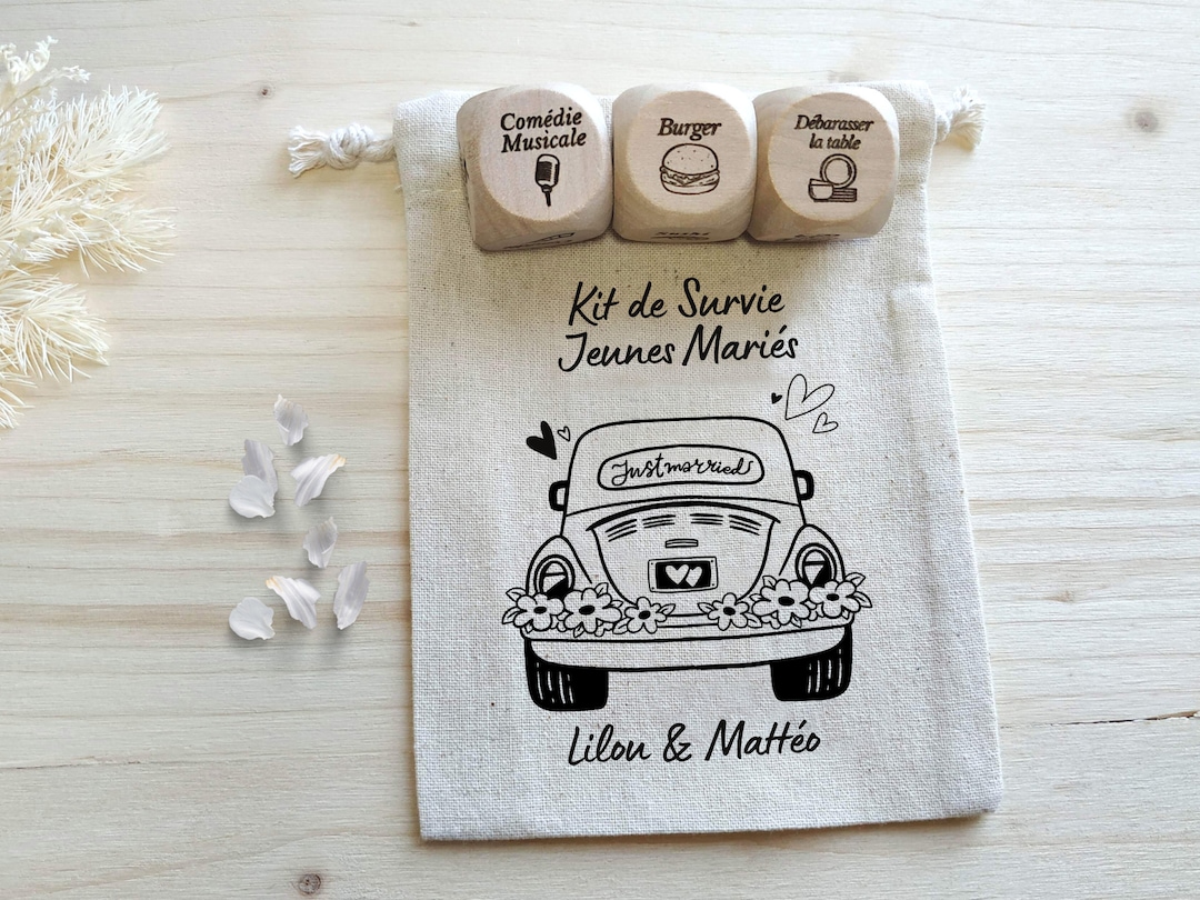 Dés de décision / Kit de survie Jeunes Mariés / Idée Cadeau Mariés