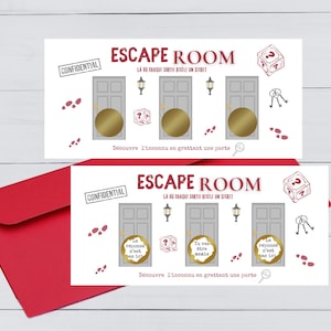 Carte Annonce Grossesse / Billet Escape Room / Carte à Gratter personnalisée / Annonce Originale  / Papa / Mamie / Papi / Tata / Tonton