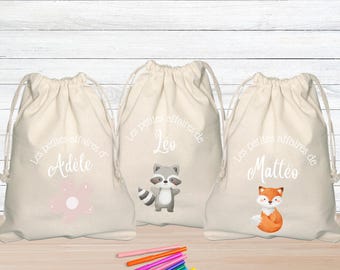 Sac Enfant Personnalisé / Sac pochon / Les petites affaires de / Rentrée scolaire / Crèche / Nounou