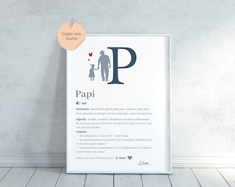 Affiche Papi personnalisée / Affiche Fête des Papi personnalisée / Cadeau Papi/ Papi Noël