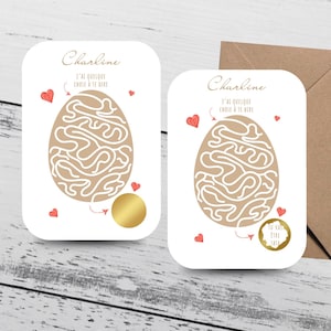 Carte Annonce Grossesse / J'ai quelque chose à te dire / Carte à Gratter personnalisée / Papa / Mamie / Papi / Tata / Tonton / Autre