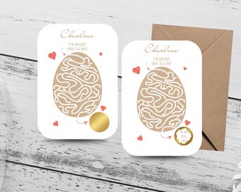 Carte Annonce Grossesse / J'ai quelque chose à te dire / Carte à Gratter personnalisée / Papa / Mamie / Papi / Tata / Tonton / Autre