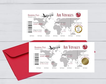Carte Annonce Grossesse / Billet d'Avion / Carte à Gratter personnalisée / Annonce Originale  / Papa / Mamie / Papi / Tata / Tonton