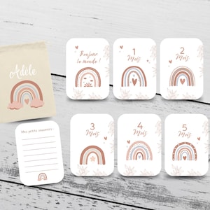 Cartes Étapes Bébé / Arc en Ciel / Pack 1ère année / Cadeau de naissance / Cadeau Baby Shower