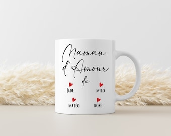 Tasse personnalisée / Mugs céramique personnalisés / Maman d'Amour / Cadeau / Anniversaire / Fête des mères / Fête des mamans / Noël