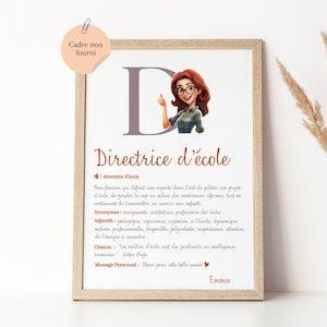Affiche Directrice d&#39;école personnalisée - Directeur d&#39;école