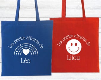 Tote Bag Enfant / Tote Bag Smiley / Tote Bag Arc en Ciel / Sac Enfant Personnalisé / Rentrée scolaire / Crèche / Nounou / Sport
