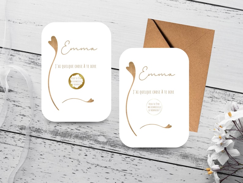 Carte à Gratter Personnalisée / Veux-tu être ? / Témoin / Demoiselle d'Honneur / Mariage / Parrain / Marraine image 1