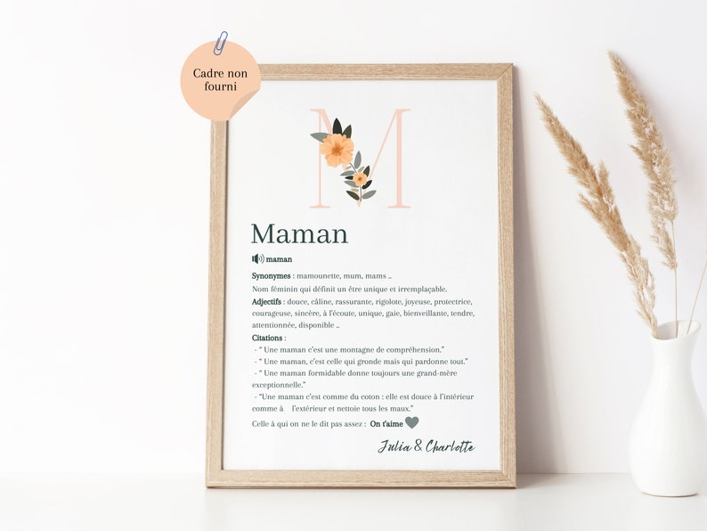 Affiche Maman personnalisée / Affiche Fête des mamans personnalisée / Cadeau Fête des mamans / Fête des mamans / Fête des mères / Maman image 2