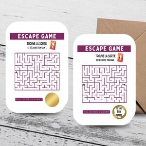 Carte Annonce Grossesse / Escape Game / Carte à Gratter personnalisée / Annonce Originale / Papa / Mamie / Papi / Tata / Tonton / Autre