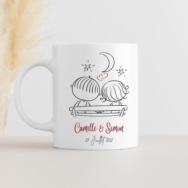 Tasse personnalisée / Nous Deux / Mugs en céramique personnalisés  / Saint Valentin / Idée Cadeau Mariés / Mariage / Anniversaire de mariage