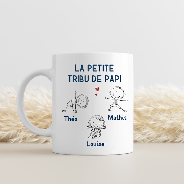 Tasse personnalisée / Mugs céramique personnalisés / Petite Tribu de Papi / Fête des papi  / Fête des grands pères / Cadeau Papi Noël