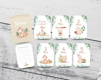 Cartes Étapes Bébé / Forêt / Pack 1ère année / Cadeau de naissance / Cadeau Baby Shower