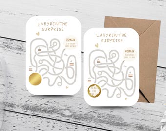 Pregnancy Announcement Card / Surprise Maze / Personalized Scratch Card / Dad / Grandma / Grandpa / Aunt / Uncle / Other