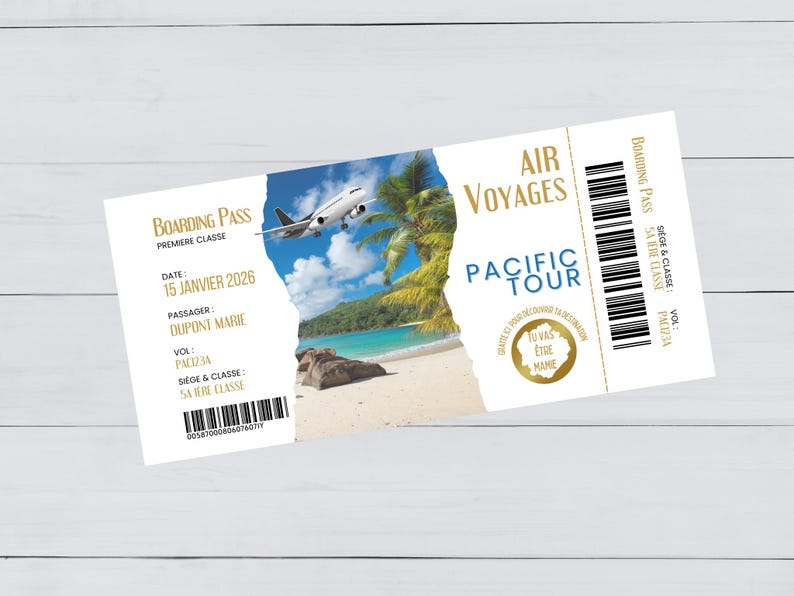 billet avion annonce grossesse