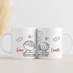 Tasses Couple personnalisées / Mugs céramique personnalisés / Saint Valentin / Fiançailles / Mariage / Anniversaire de mariage