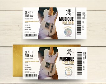 Carte Annonce Grossesse / Billet Concert / Carte à Gratter personnalisée / Annonce Originale / Papa / Mamie / Papi / Tata / Tonton / Autre