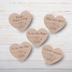 Annonce Grossesse Magnet bois - Cadeau surprise futurs grands-parents - Idée cadeau future tata, tonton, parrain, marraine