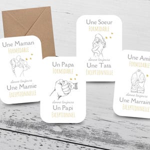 Carte Annonce Grossesse / Maman Formidable / Papa Formidable / Sœur Formidable / Frère Formidable / Ami (e) Formidable