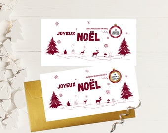 Carte Cadeau Noël à Gratter/ Carte Cadeau Noël personnalisée / Carte cadeau Surprise / Cadeau Noël Original / Carte de Noël