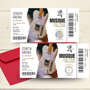 Carte Annonce Grossesse / Billet Concert / Carte à Gratter personnalisée / Annonce Originale / Papa / Mamie / Papi / Tata / Tonton / Autre