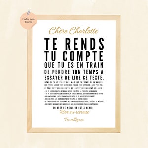 Affiche Départ à la retraite / Cadeau Retraite / Cadeau départ / Cadeau Original