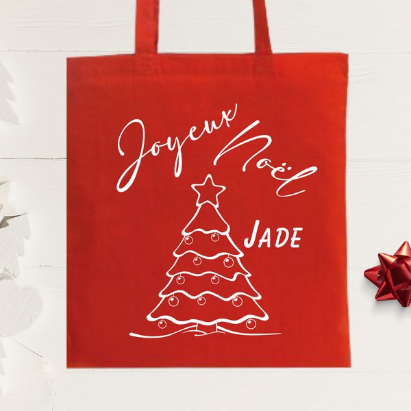 Sac Cadeau Noël Personnalisé / Tote Bag Sac Cadeau Noël / Hotte de Noël / Sac de Noël / Sac de Père Noël